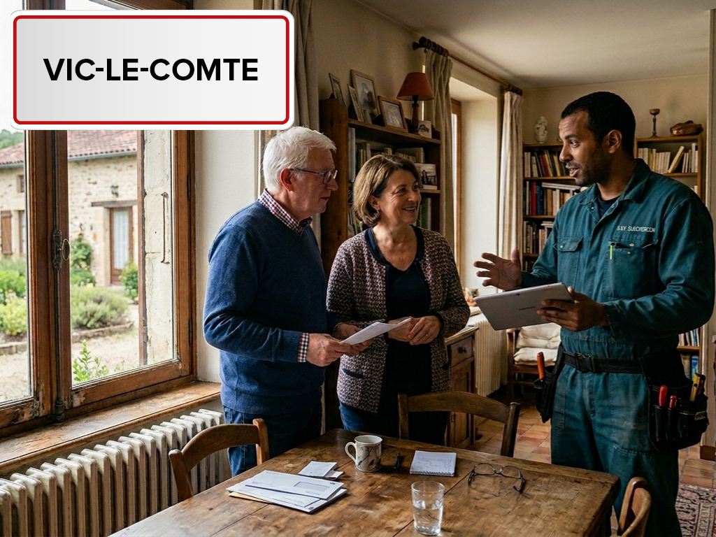 Installation de pompe à chaleur à Vic-le-Comte (63270) dans le Puy-de-Dôme